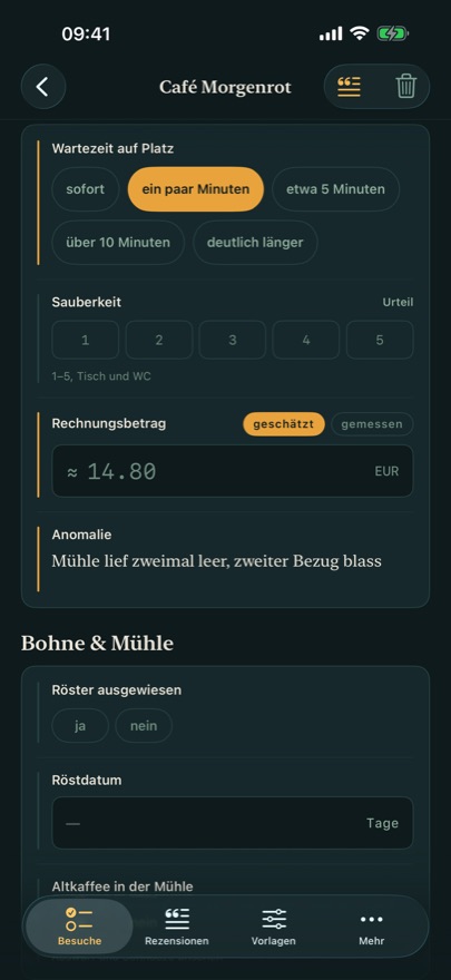 Die Checkliste, immer dieselbe Reihenfolge.