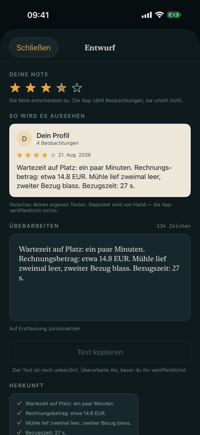 Ohne Bestätigung bleibt der Export gesperrt.