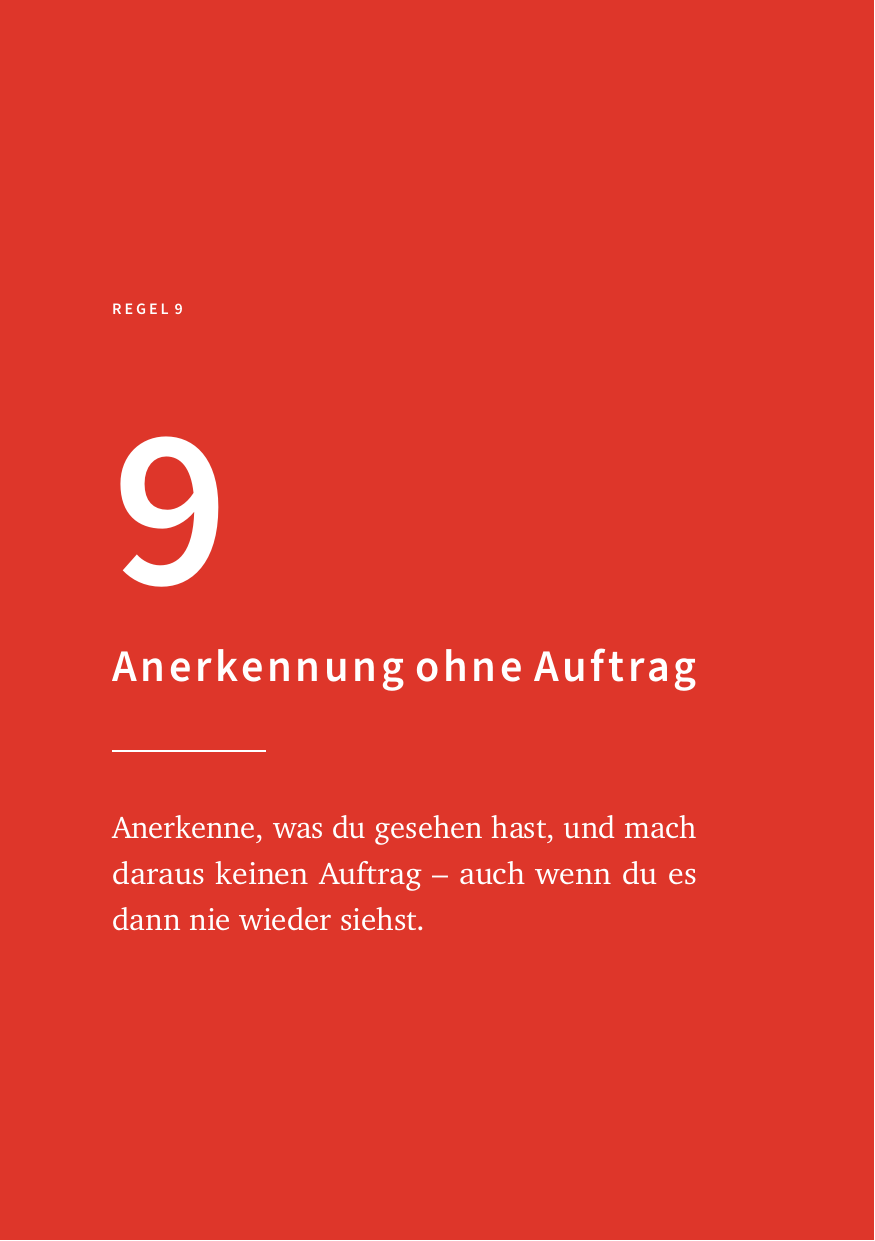 Full red page: rule 9, recognition without an errand