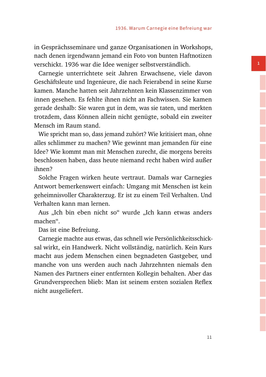 Text page with a subheading and one emphasised sentence