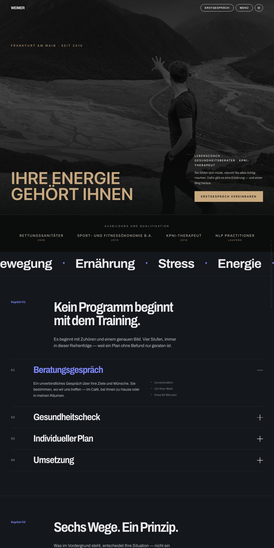 Homepage preview of weimer-training.de